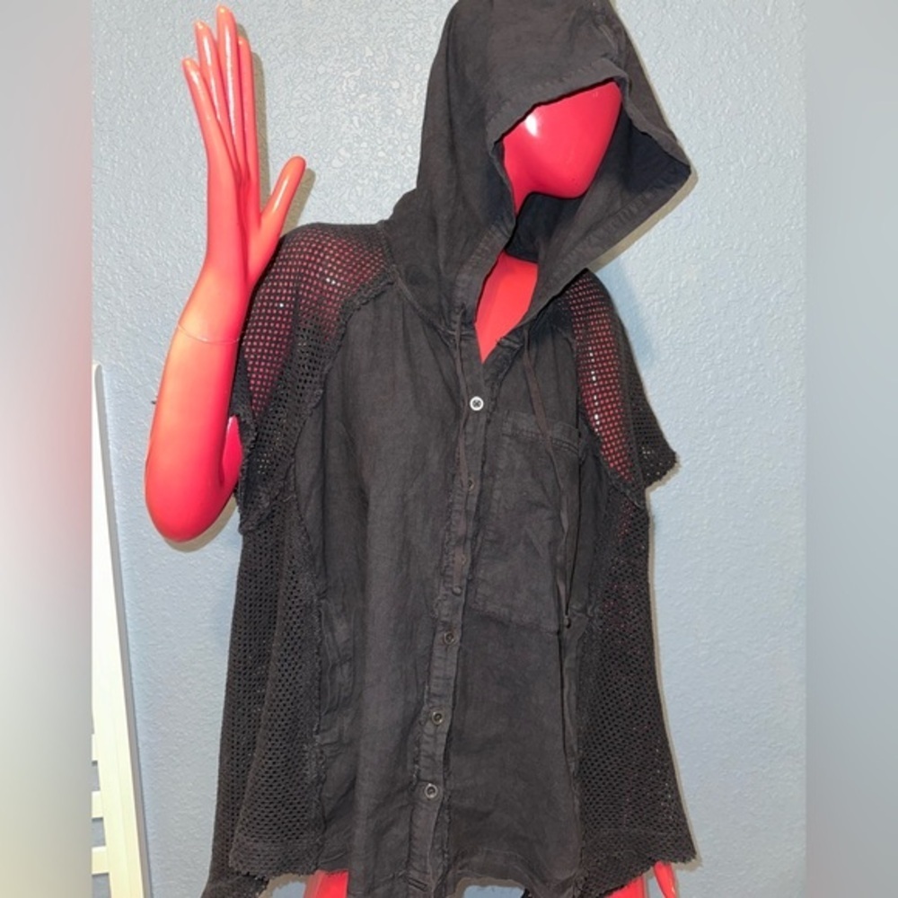We The Free Black Hooded Cape Jacket - Picture 1 of 9